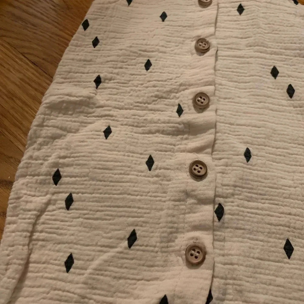 Quincy Mae Cream Diamond One Piece Romper 3-6 Months - Picture 2 of 5